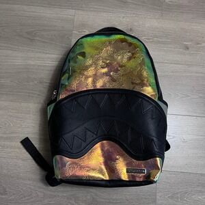 Sprayground Shark Mouth Black Iridescent Holographic Backpack Limited Edition